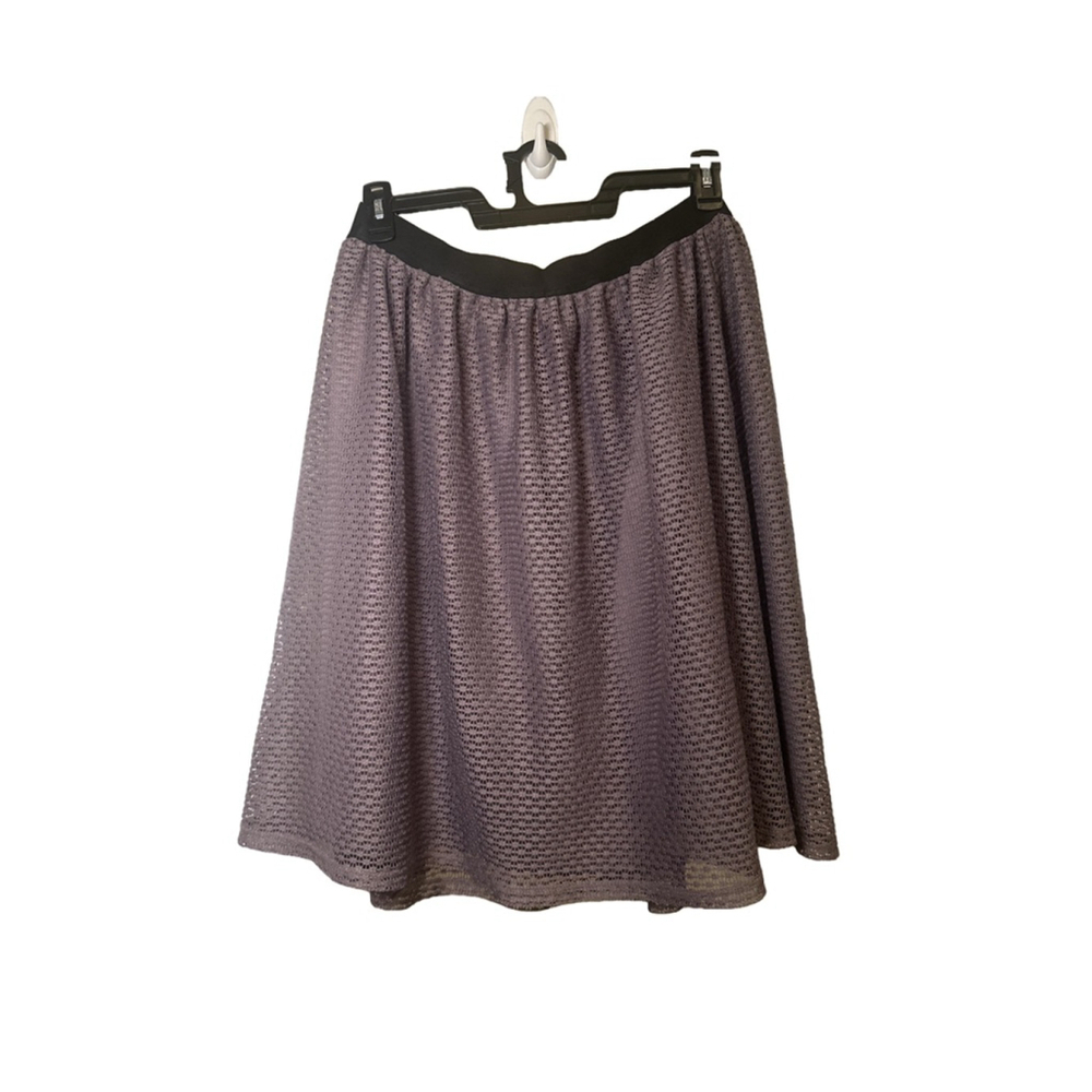 Xhilaration Size L Midi Lined Mesh/Lace Lavender Skirt